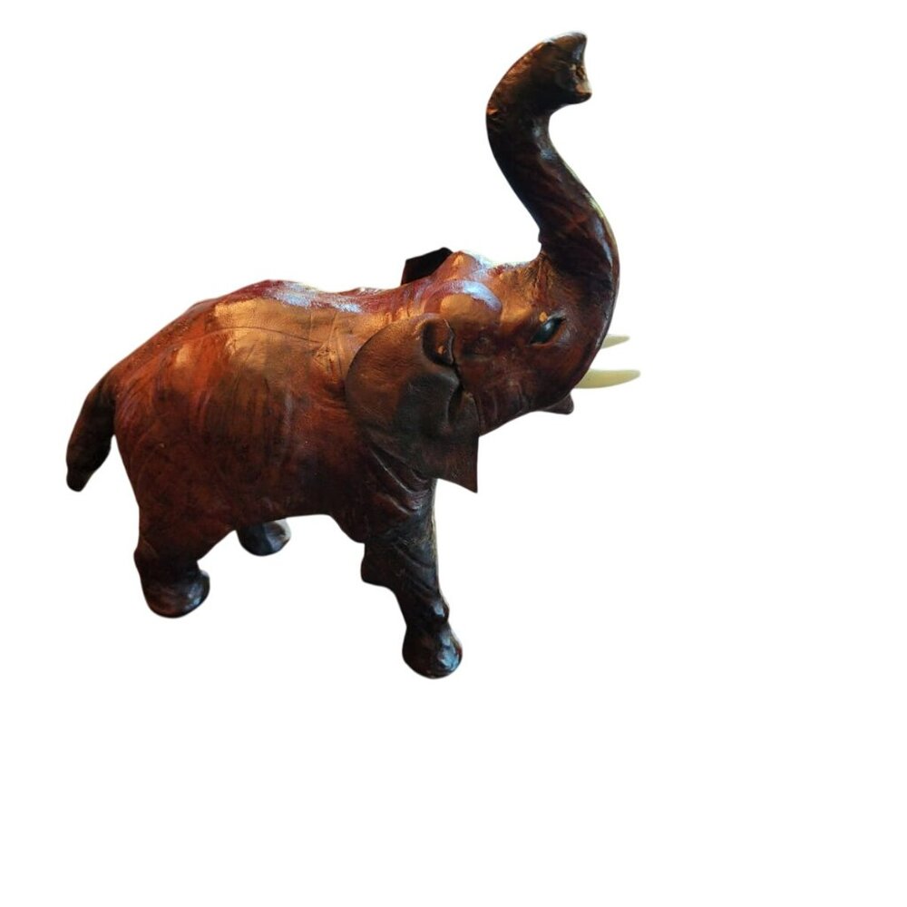 A wonderful mid 20th century Vintage Elephant –Brown Leather Statement Piece - Picture 7 of 11